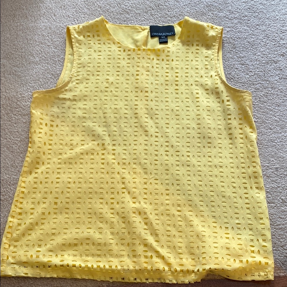 Yellow Eyelet Tank Top
